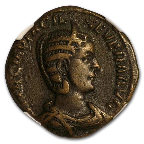 Roman Empire AE Sestertius Otacillia Severa (244-49 AD) Ch VF NGC Roman Empire AE Sestertius Otacillia Severa (244-49 AD) Ch VF NGC